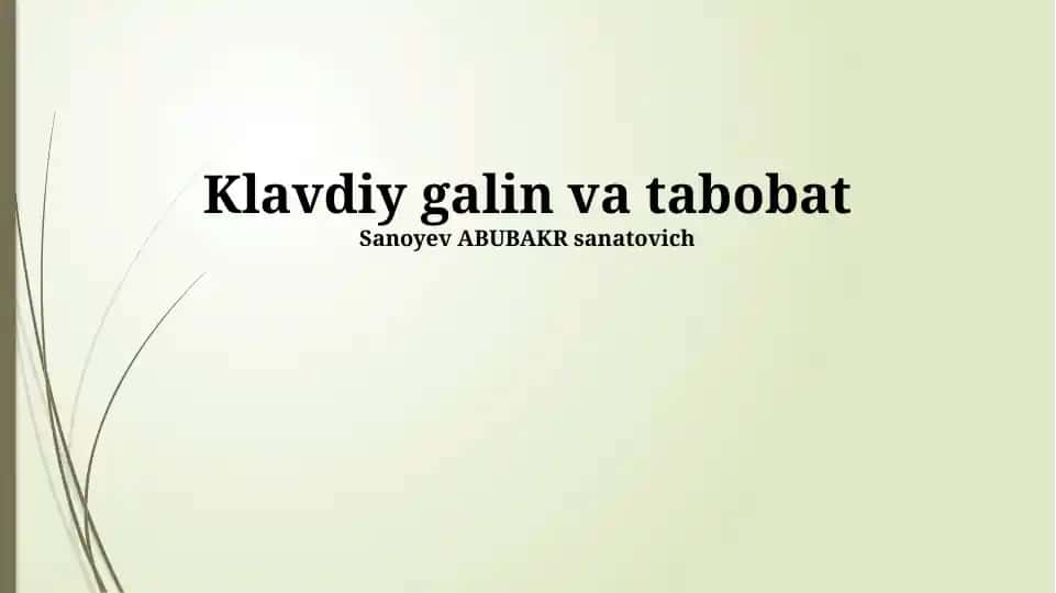 Klavdiy galin va tabobat