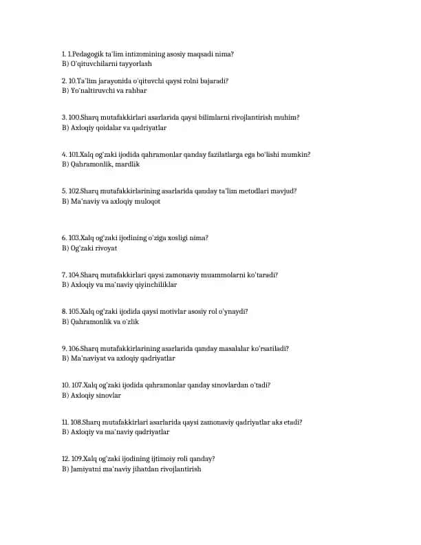 Pedagogik ta'limning asosiy maqsadi