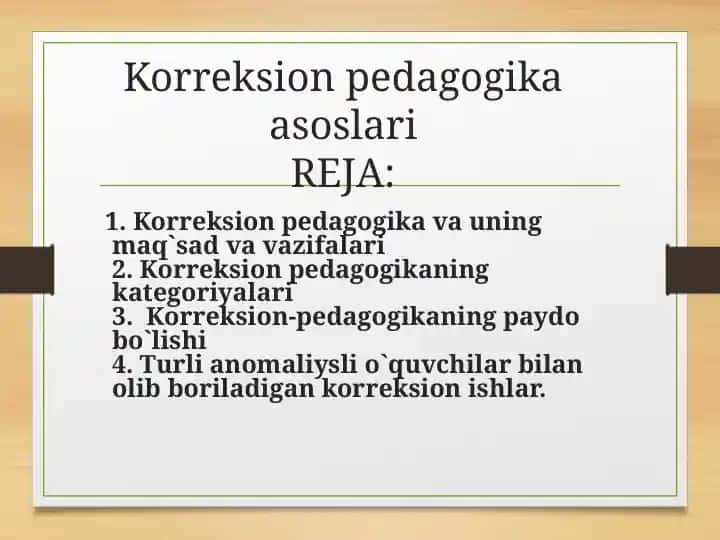 Korreksion pedagogika asoslari