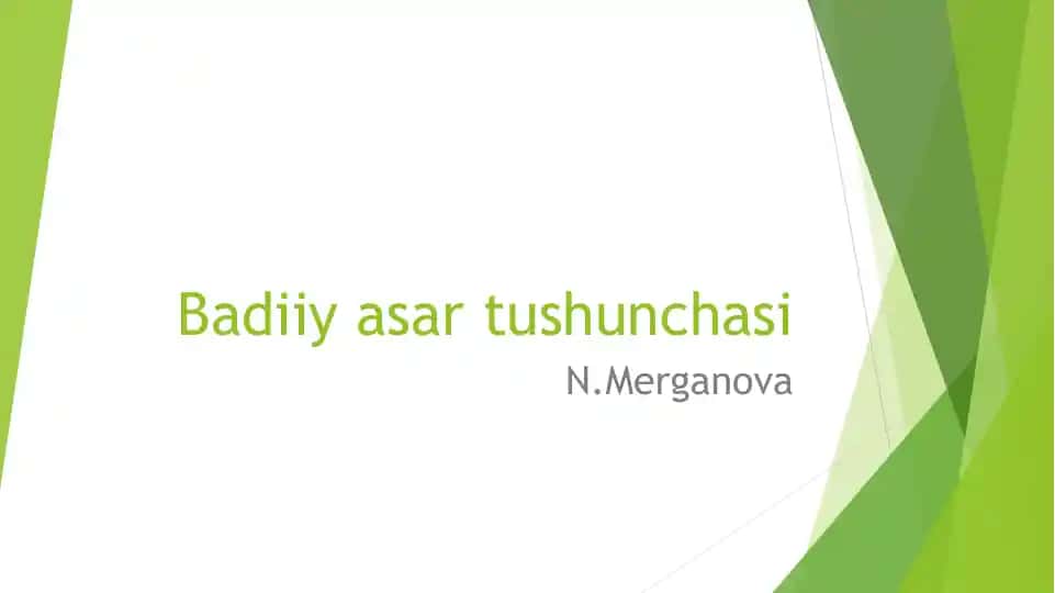 Badiiy asar tushunchasi