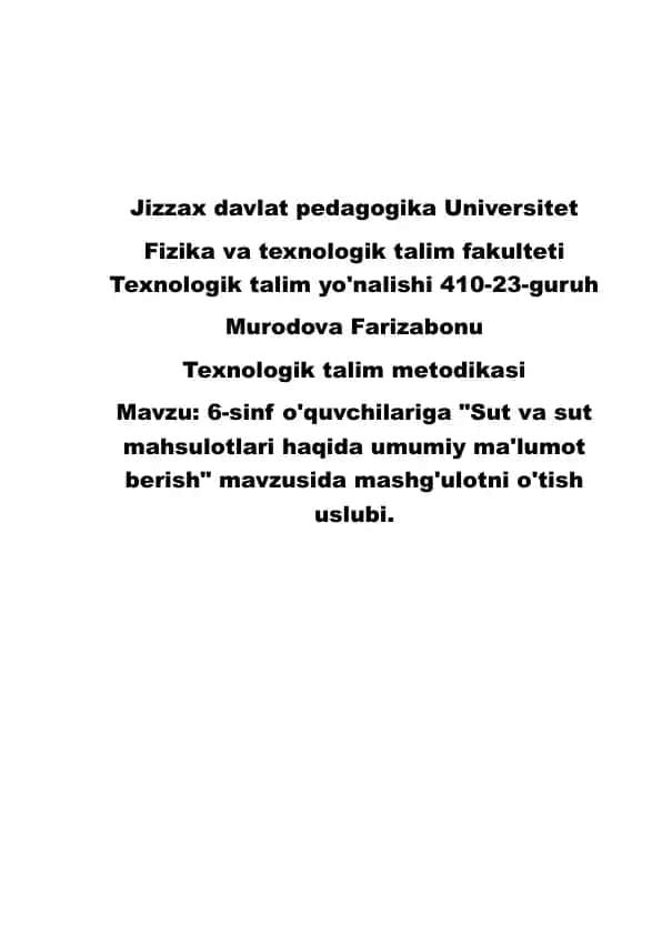 Texnologik talim metodikasi