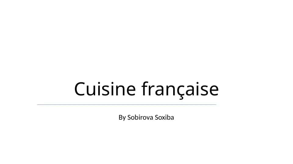 Cuisine française