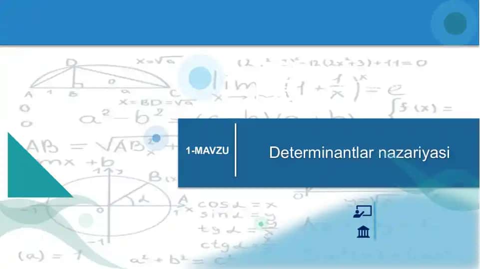 Determinantlarnazariyasi