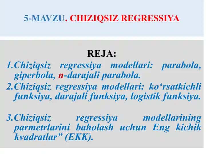Chiziqsiz regressiya