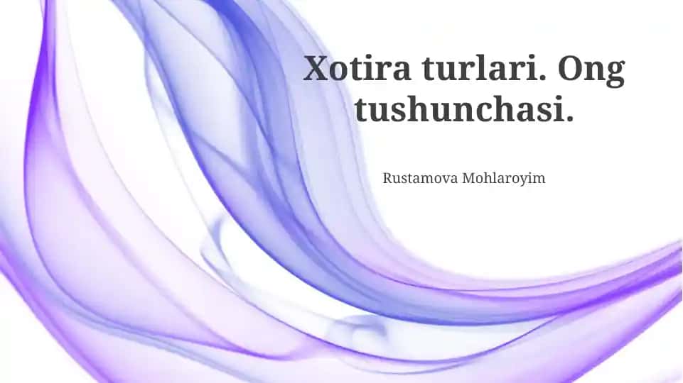 Xotira va Ong