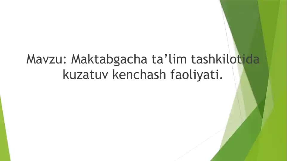 Maktabgacha ta’lim tashkiloti daxfa faoliyati