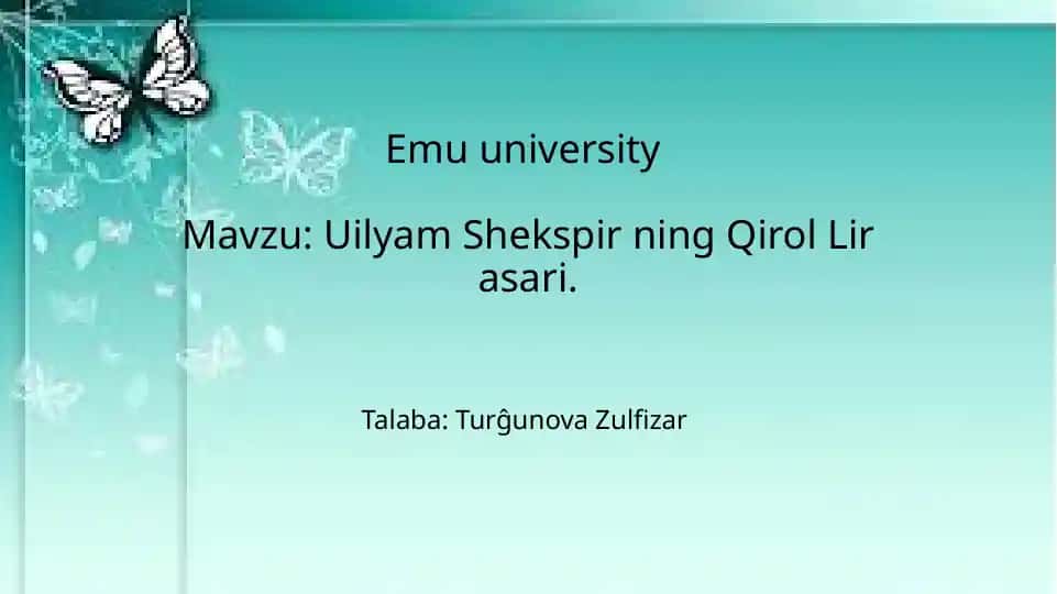 Uilyam Shekspirning Qirol Lirasari