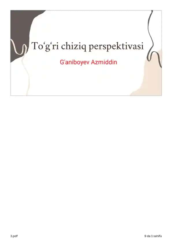 To'g'ri chiziq perspektivasi