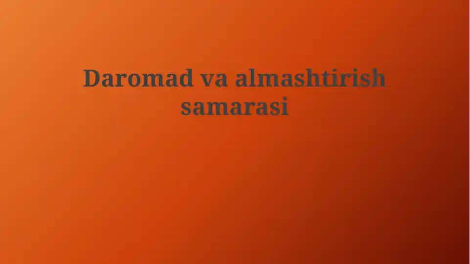 Daromad va almashtirish samarasi