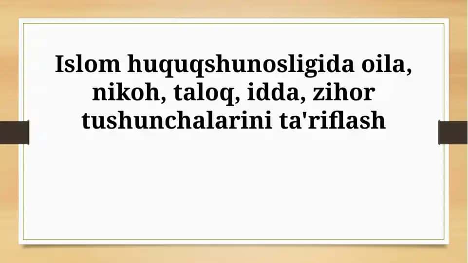 Islom Fiqhida Oila va Nikoh Asoslari