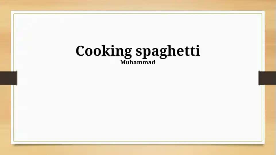 Cooking spaghetti