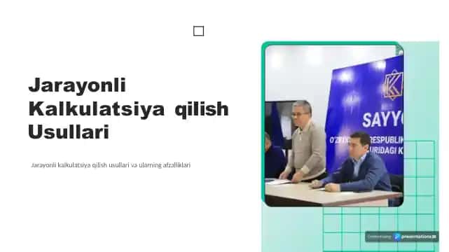 Jarayonli Kalkulatsiya Qilish Usullari