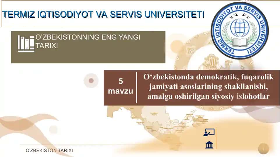 O‘zbekistonda demokratik, fuqarolik jamiyati asoslari va siyosiy islohotlar