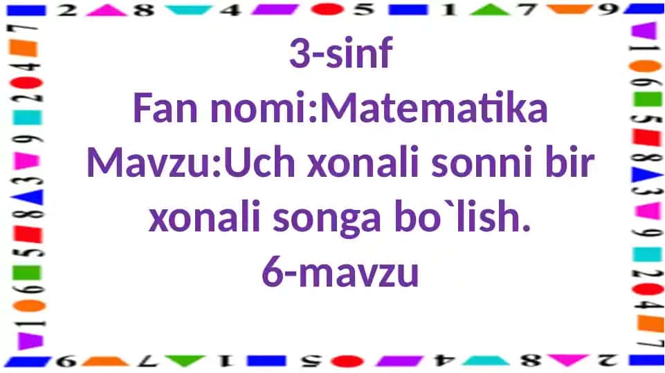 Uchxonalisonnibirxonalisongabo`lish