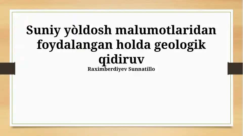 Sun'iy yo'ldosh ma'lumotlaridan geologik qidiruv