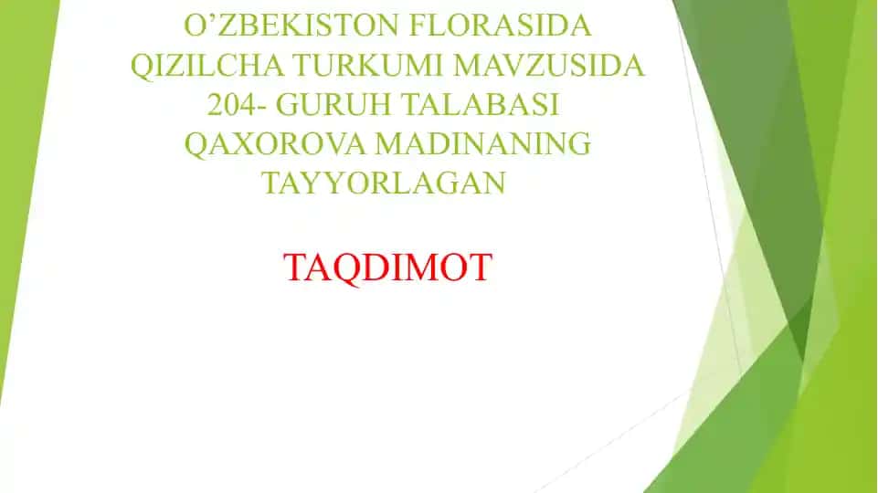 QIZILCHA TURKUMI MAVZUSIDA 204- GURUH TALABASI