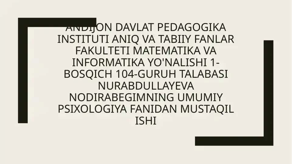 O‘smirlik davrida psixik rivojlanish xususiyatlari