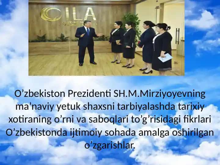 O‘zbekiston Prezidenti SH.M.Mirziyoyevning ma’naviy yetuk shaxsni tarbiyalash