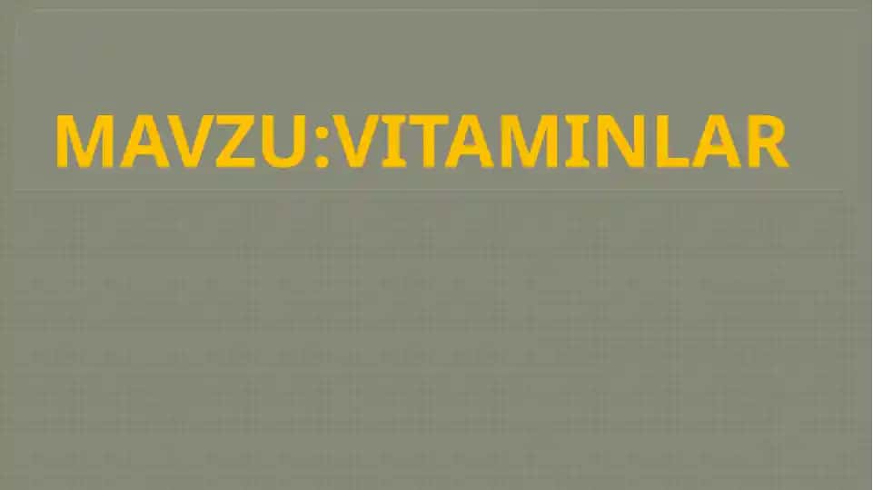 Vitaminlar