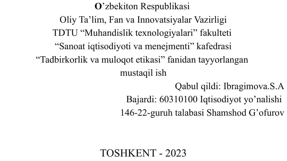 Fransiya Respublikasining tadbirkorlik va biznes siyosati