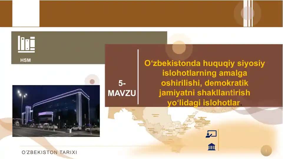 O‘zbekiston Davlat Hukukiysi Osiyosiy Sulohtlarning Amalga Oshirilishi