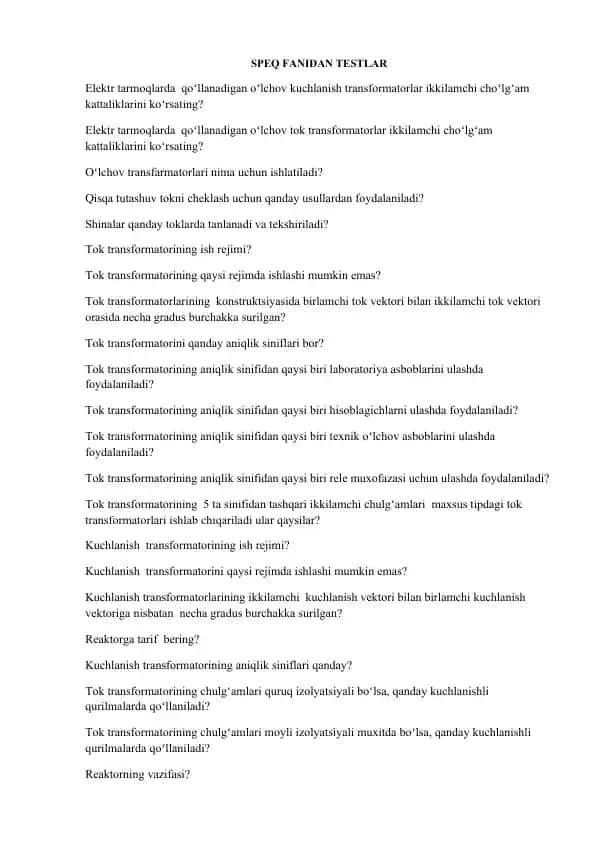 Elektr tarmoqlarda qo‘llanadigan o‘lchov kuchlanish transformatorlari