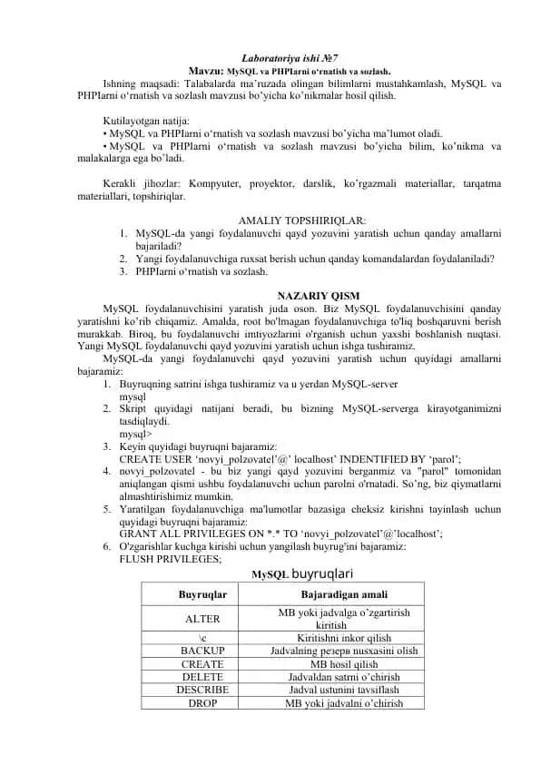 Laboratoriya ishi №7