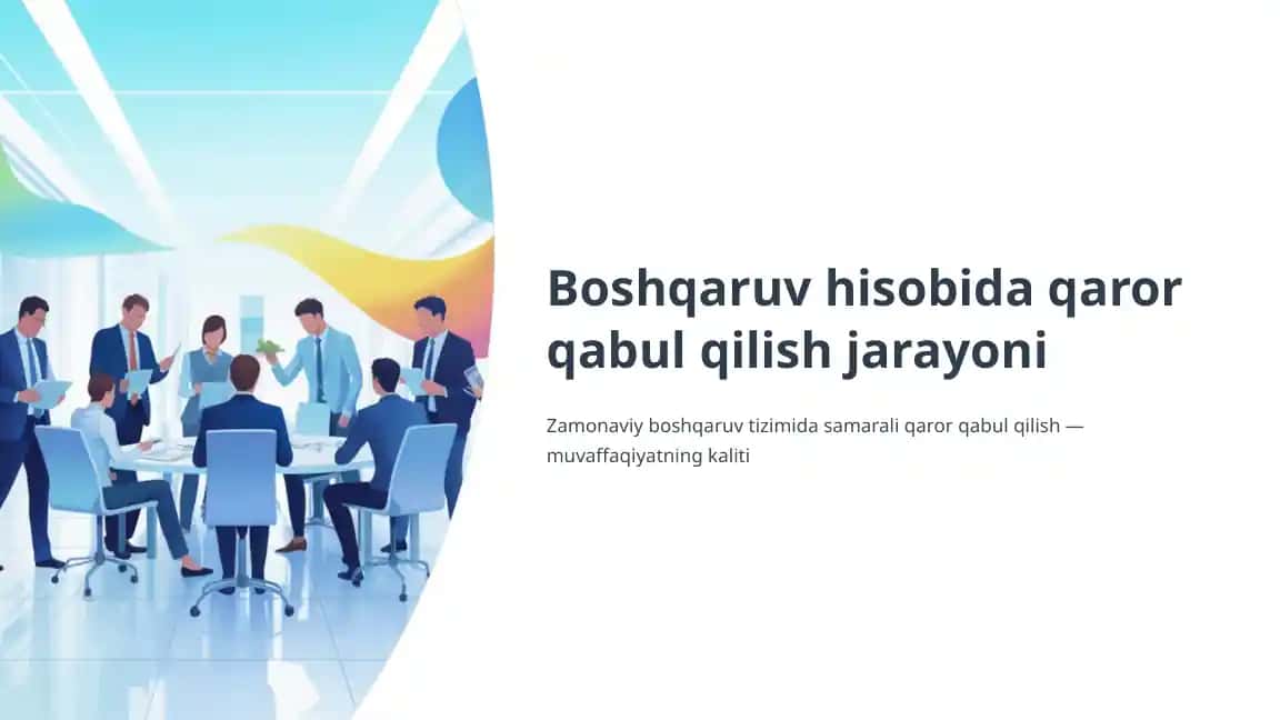 Boshqaruv hisobida qaror qabul qilish jarayoni