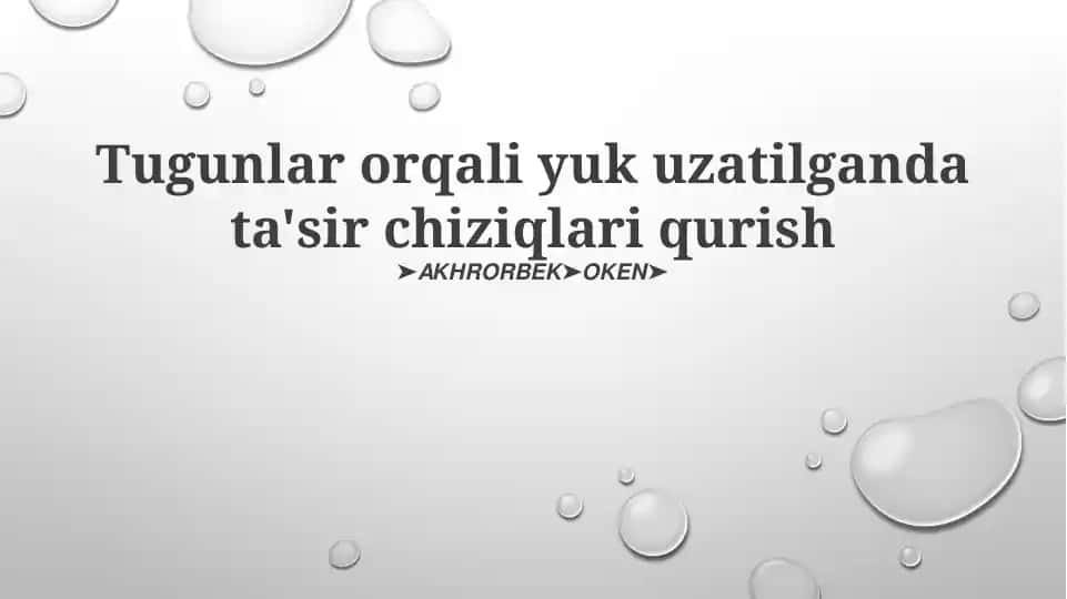 Truss yuklamalari uchun ta'sir chiziqlari
