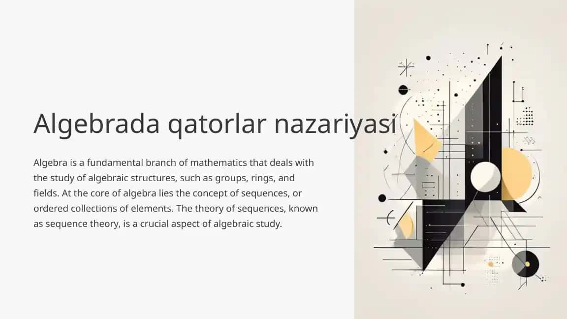 Algebrada qatorlar nazariyasi