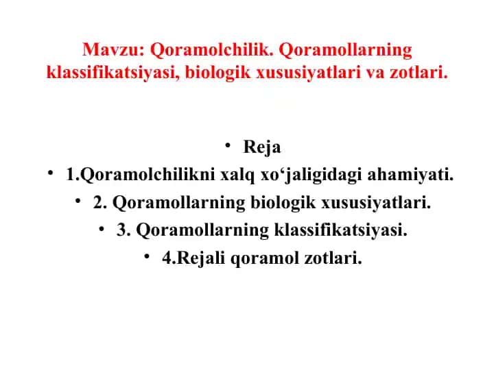 Qoramolchilik