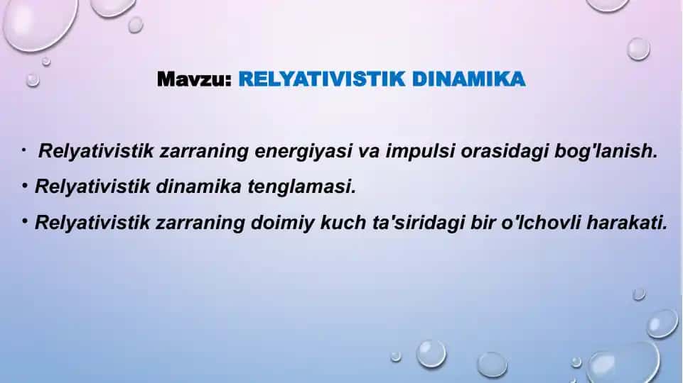 RELYATIVISTIK DINAMIKA