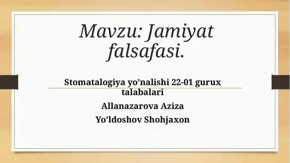 Jamoyat falsafasi