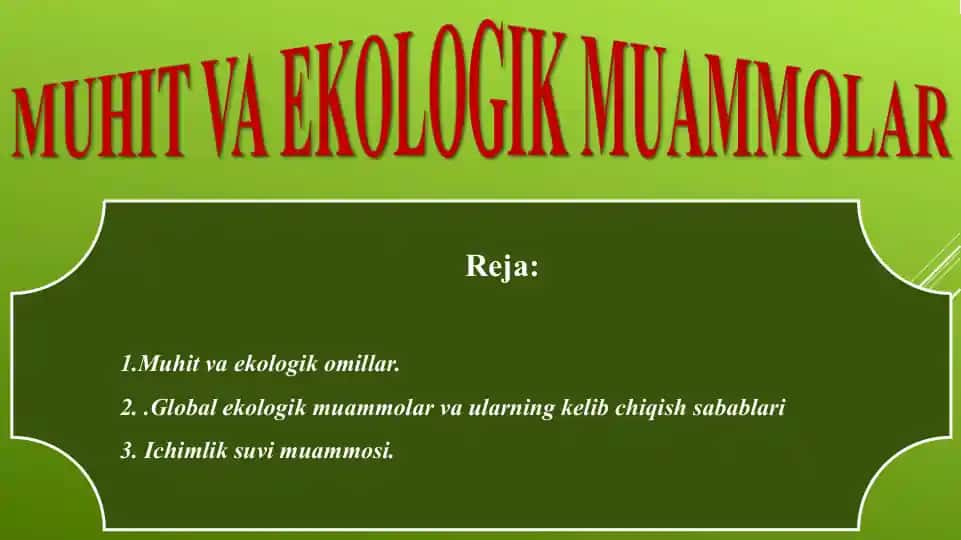 MUTI VAEKOLOGIK MUAMMOLAR