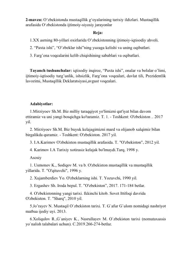 O‘zbekistonda mustaqillik g‘oyalarining tarixiy ildizlari