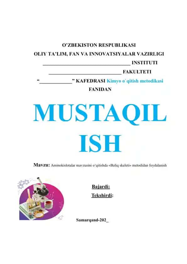 Aminokislotalar mavzusini o‘qitishda «Baliq skeleti» metodidan foydalanish