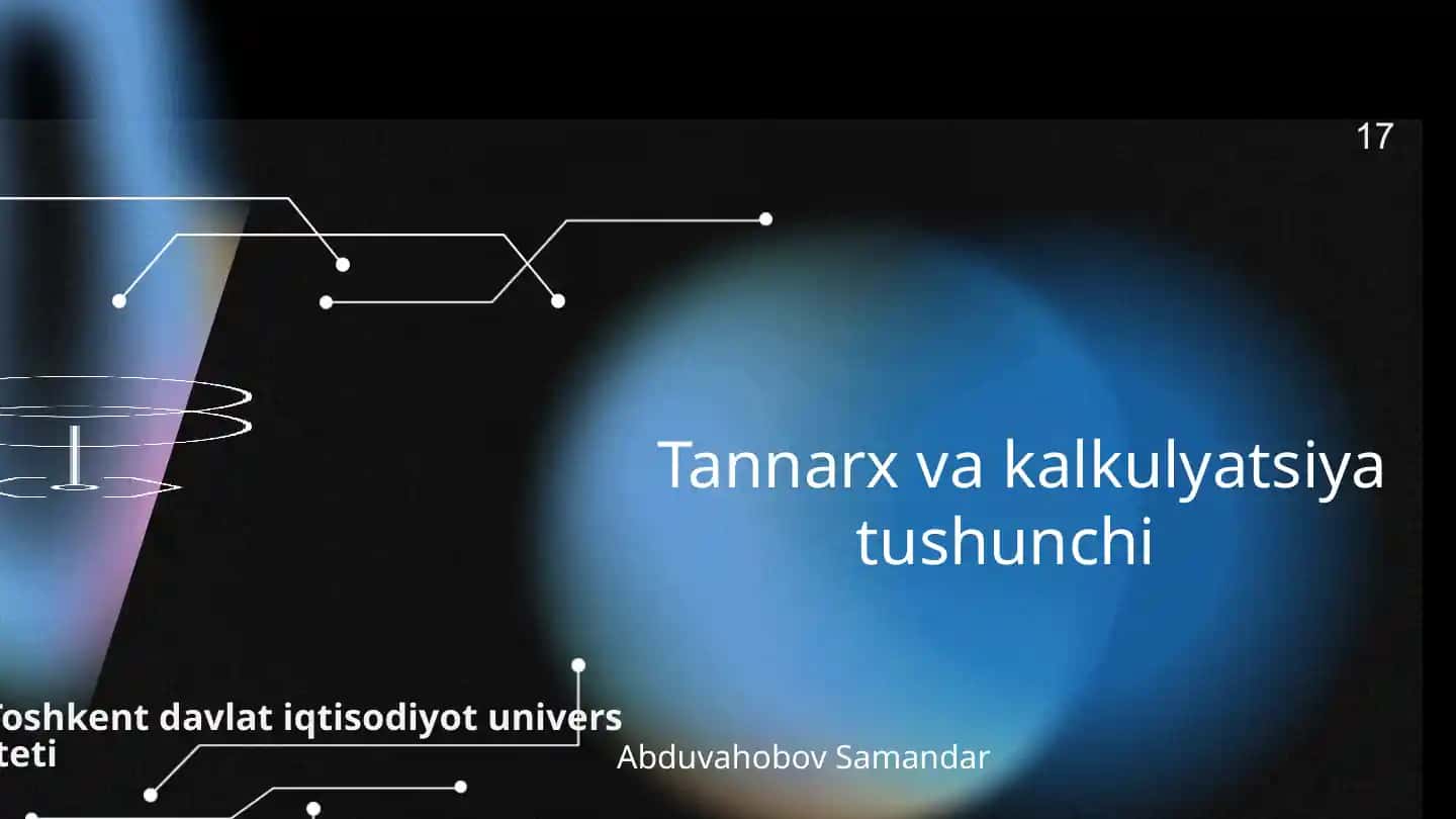 Tannarx va kalkulyatsiya tushunchi