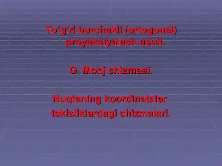 Proyeksiyalash usuli
