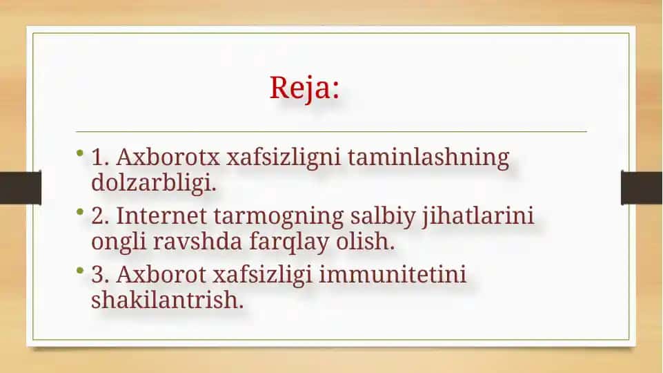 Axborot xavfsizligi taqdimoti