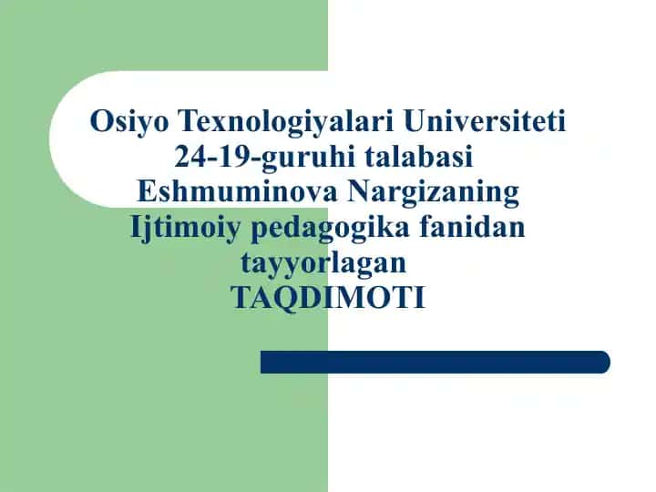 O'zbekiston doila mahalla va ishlabchiqarish jamoalarning ijtimoiy - pedagogik vazifalari, Milliy ta