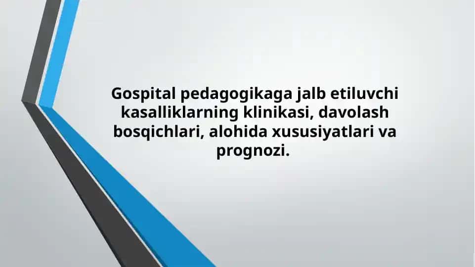 Gospital Pedagogikaga Jalb etilayotgan Kasalliklar Klinikasi