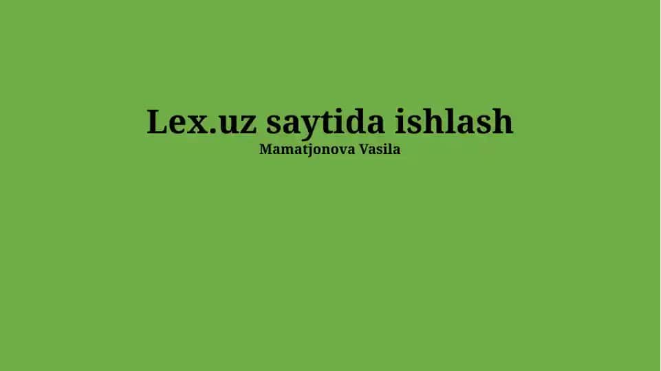 Lex.Uzda Ishga Qabul Qilish Jarayoni