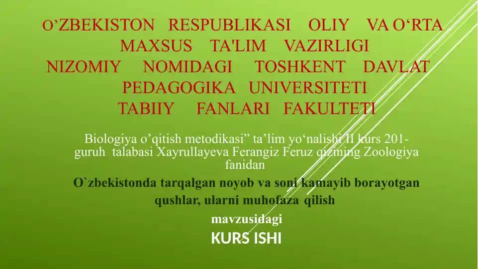 Biologiya o’qitish metodikasi
