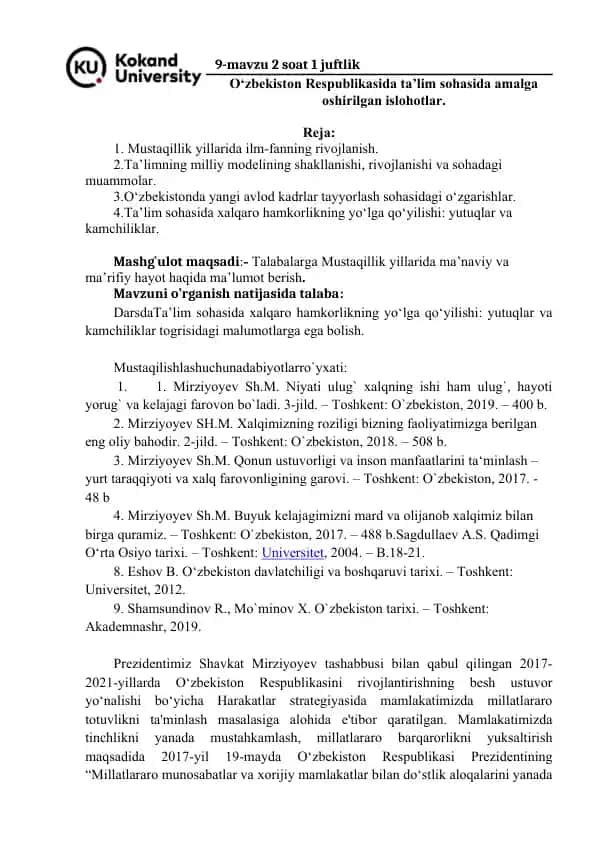 Mustaqillik yillarida ilm-fanning rivojlanishi