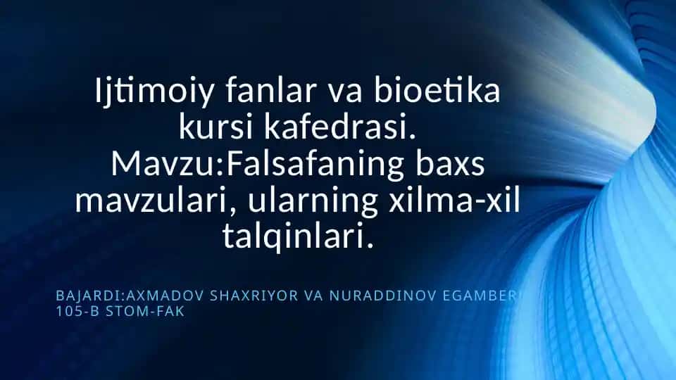 falsafa fanidan pptx