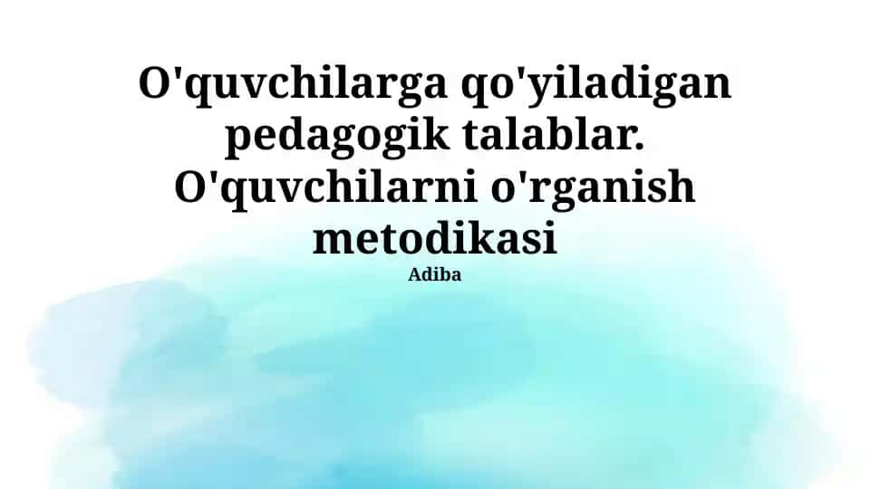 Pedagogik talablar