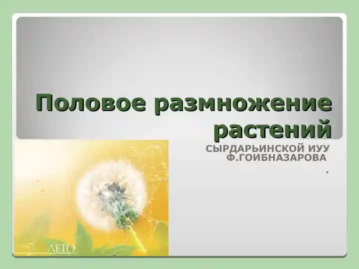 Polovoe razmnozhenie rasteniy