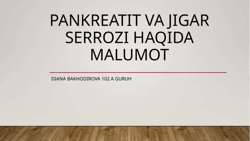 Pankreatit va Jigar Serrozi Haqida Malumot