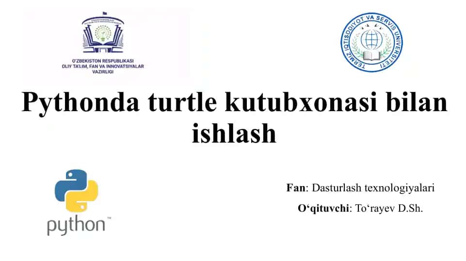 Turtle kutubxonasi bilan ishlash