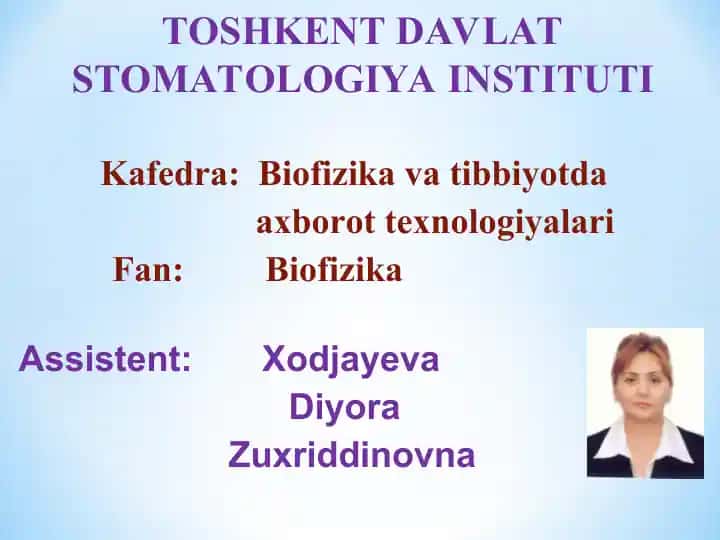 Toshkent Davlat Stomatologiya Instituti